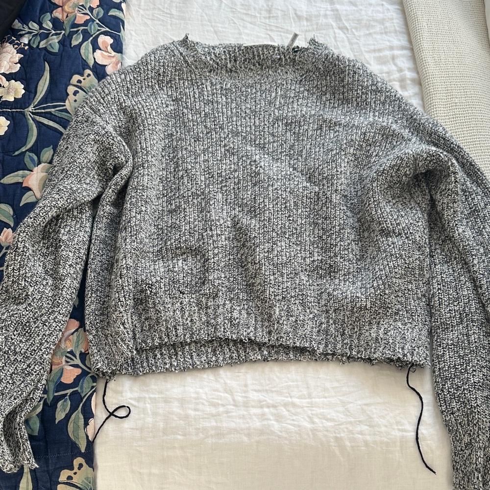 Helmut Lang Textured Gray Sweater